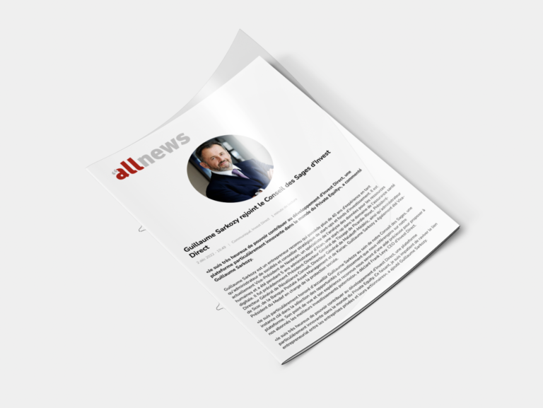 Image du communiqué All News concernant Guillaume Sarkozy et INVEST DIRECT
